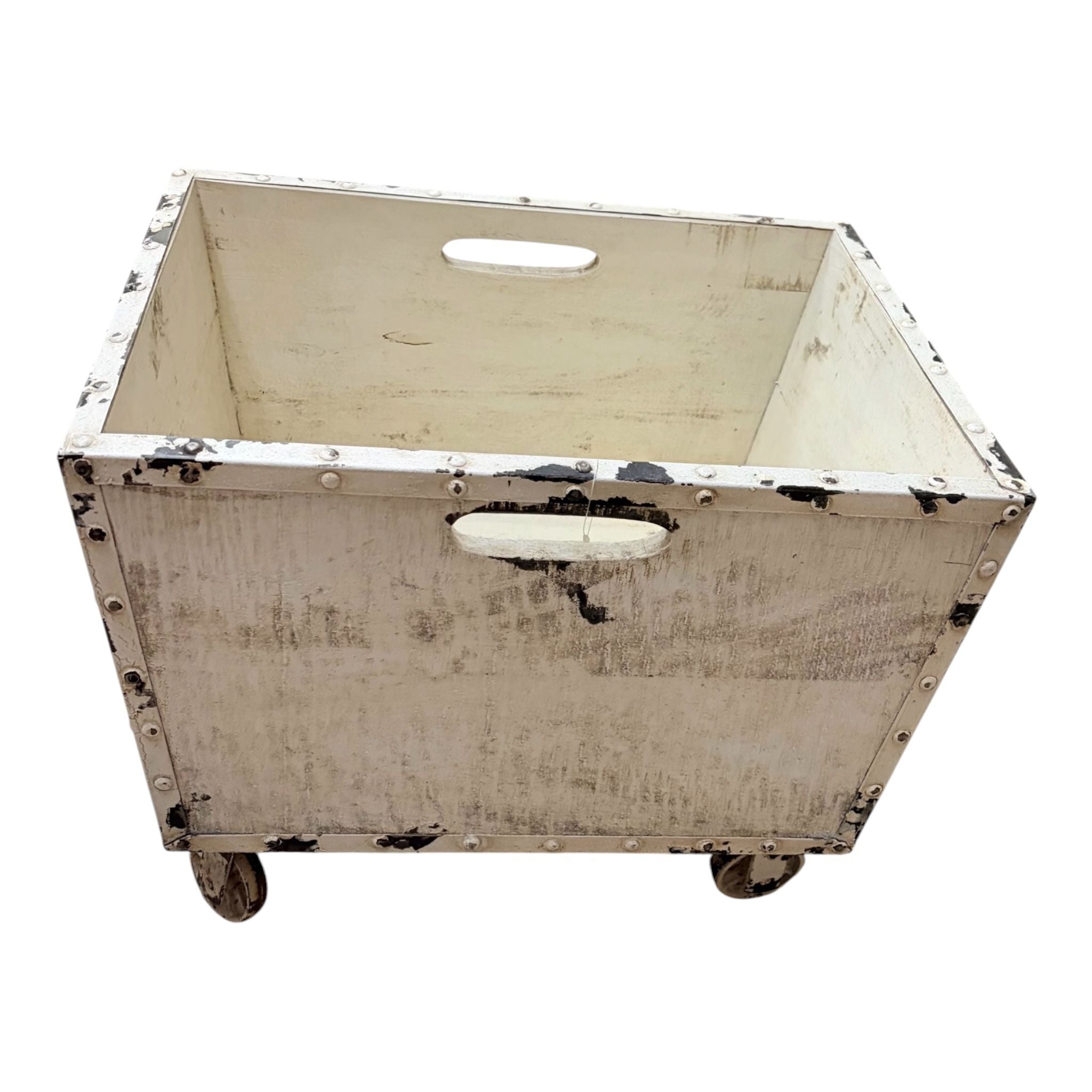 Porta Riviste Shabby Chic in Legno con Rotelle - In Art