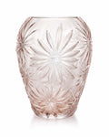 Vaso in Vetro Rosa con Decorazioni Floreali - In Art