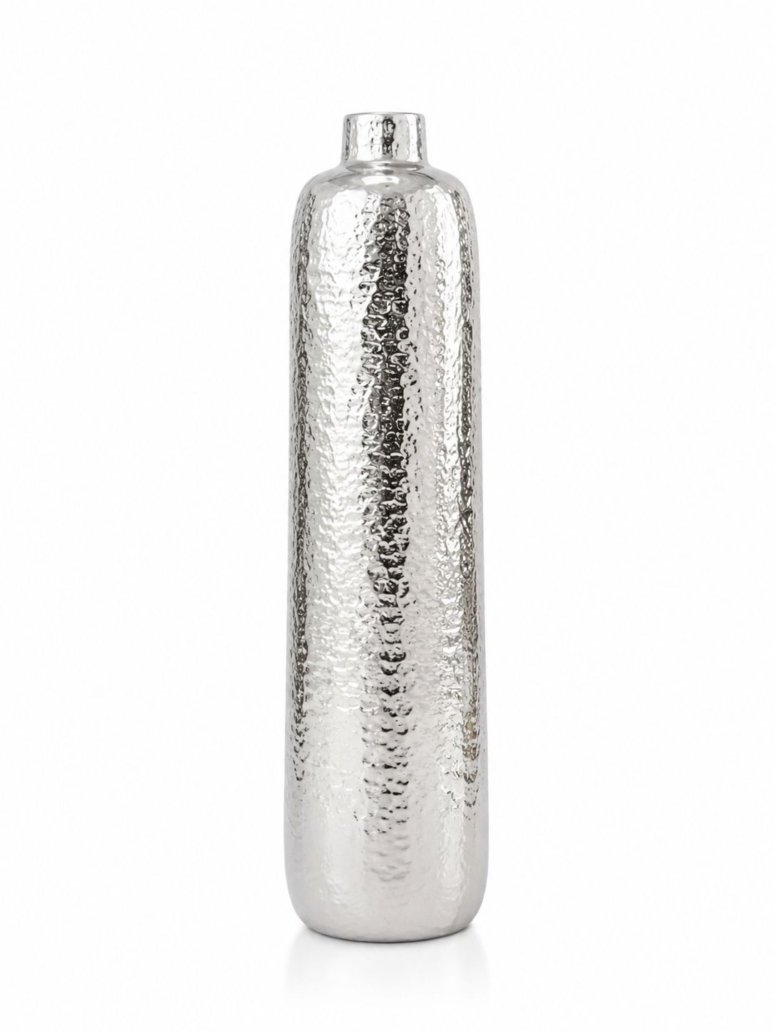 Vaso in Ceramica con Effetto Martellato Argento 31 cm - Belda