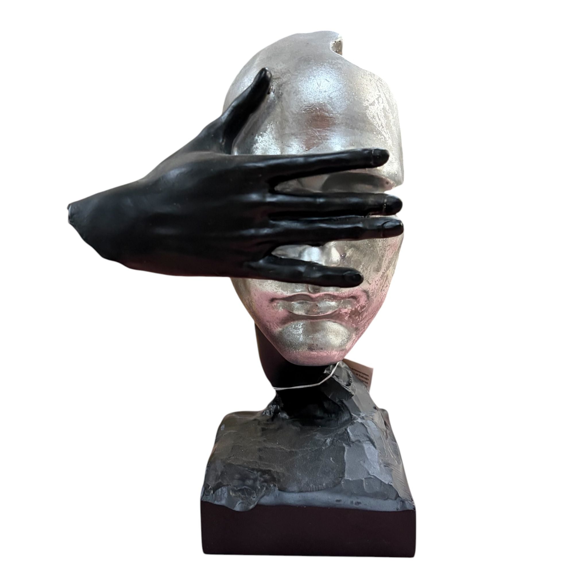 Scultura in Resina con Volto Argento 33 cm - Belda