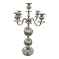 Candelabro in Acciaio a 5 Fuochi con Finitura Argento 94 h cm - In Art
