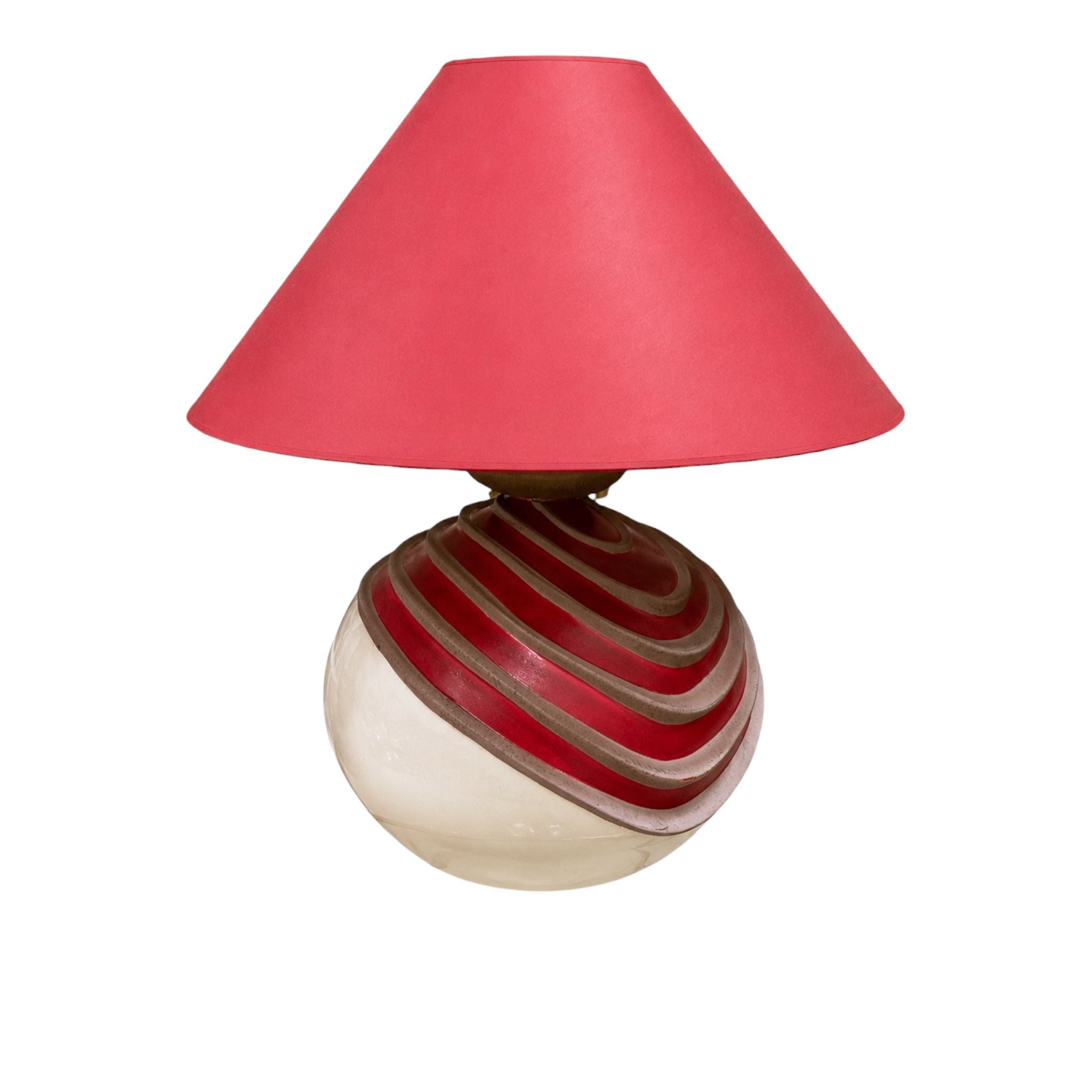 Lampada con Cappello Rosso e Base in Ceramica - Le Perle