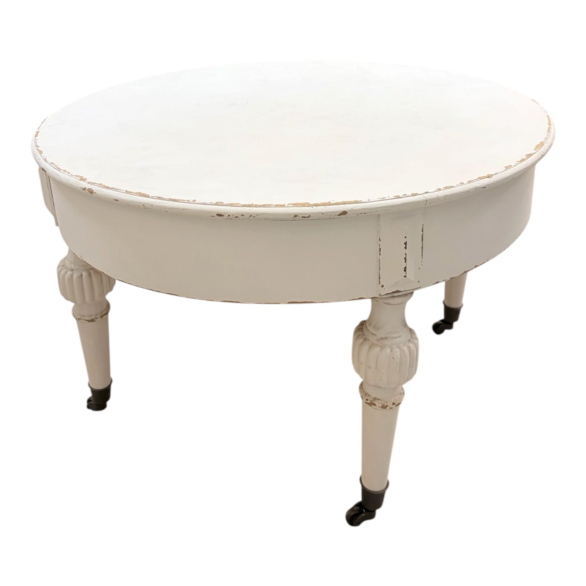 Tavolino Tondo con Rotelle in Bianco 46 h cm - In Art
