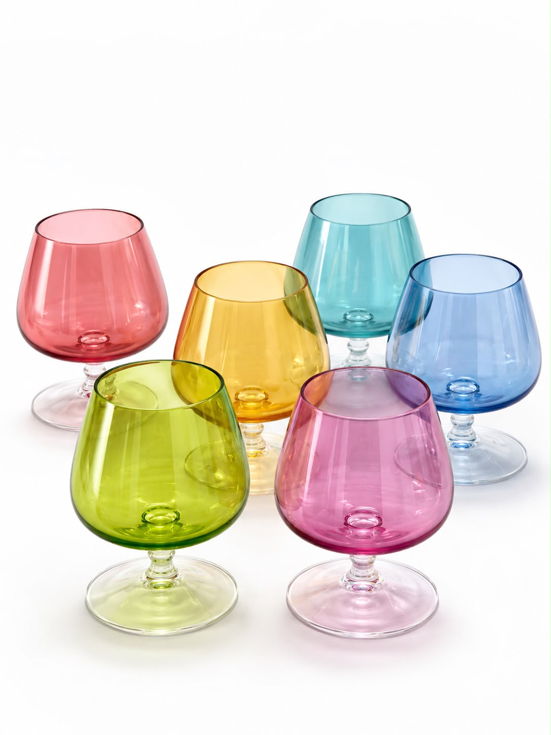 Set 6 Bicchieri in Vetro Multicolor per Brandy - Cristalleria Gi & Gi