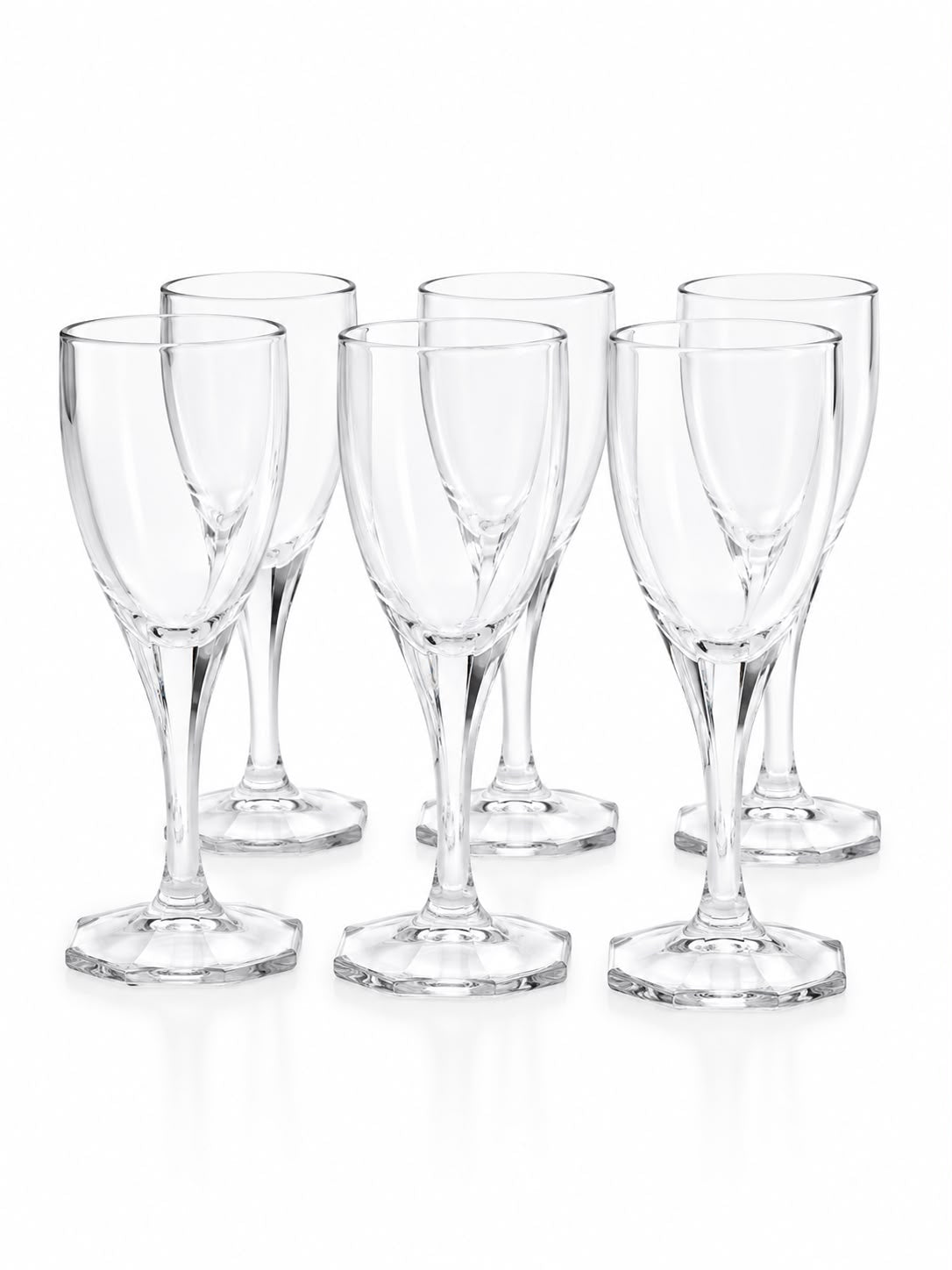 Set di 6 Flute in Vetro Trasparente con Base Quadrata - Cristalleria Gi&Gi