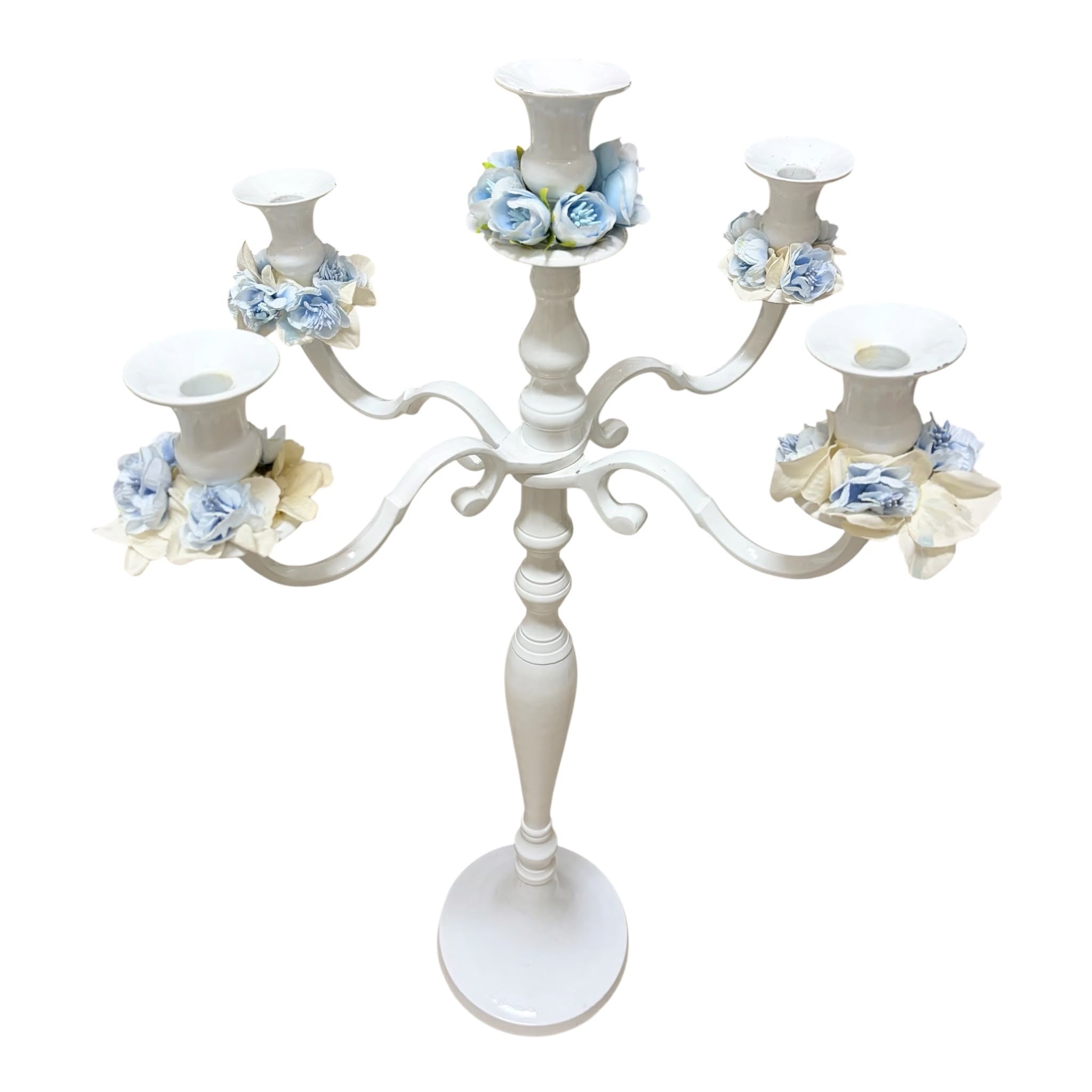 Candelabro Shabby Chic in Metallo a 5 Fuochi 70 h cm - L'arte di Nacchi
