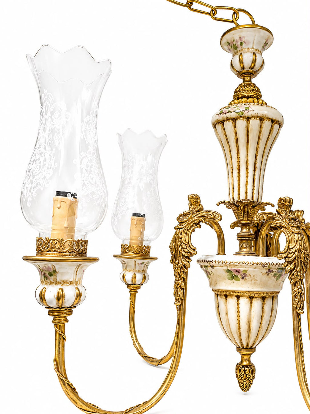 Lampadario Classico in Ottone e Cristallo 55 h cm - Longo