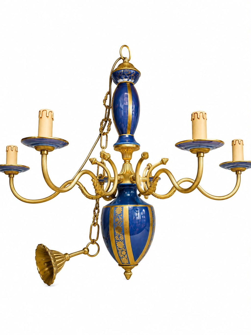 Lampadario 6 Fuochi in Ottone 56 h cm - Longo