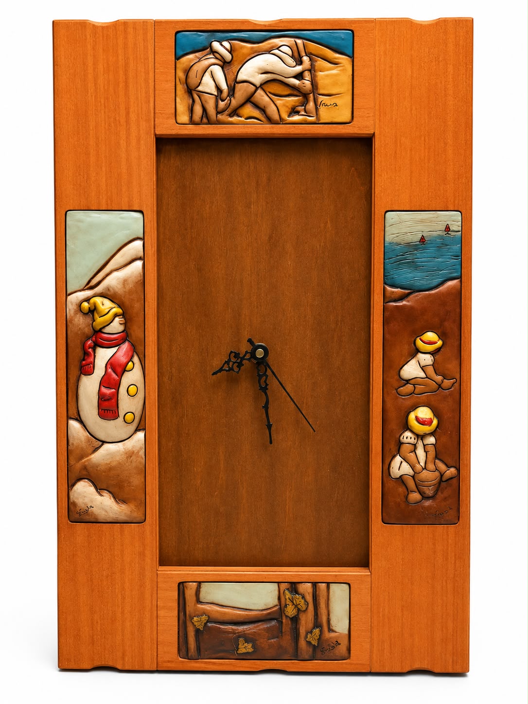 Orologio Rettangolare in Legno con Design 3D 40x70 h cm - Egan