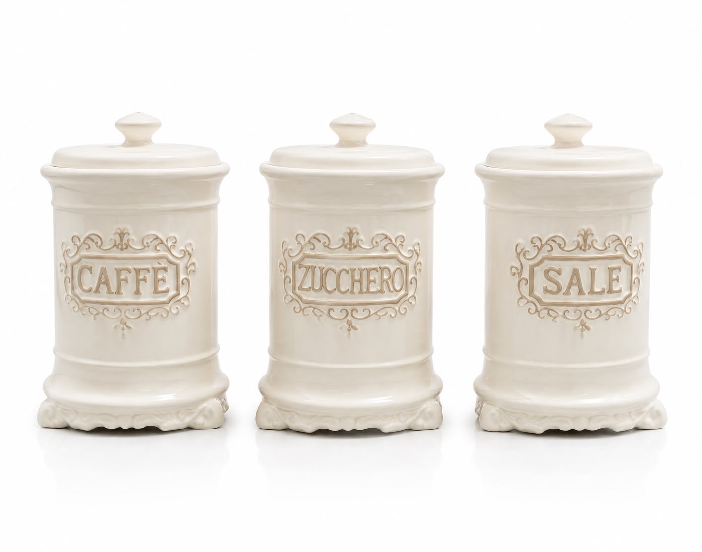 Tris Barattoli in Ceramica Shabby - L'Arte di Nacchi