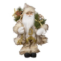 Babbo Natale in Resina con Abiti in Tessuto Oro 30 cm - Eurolamp