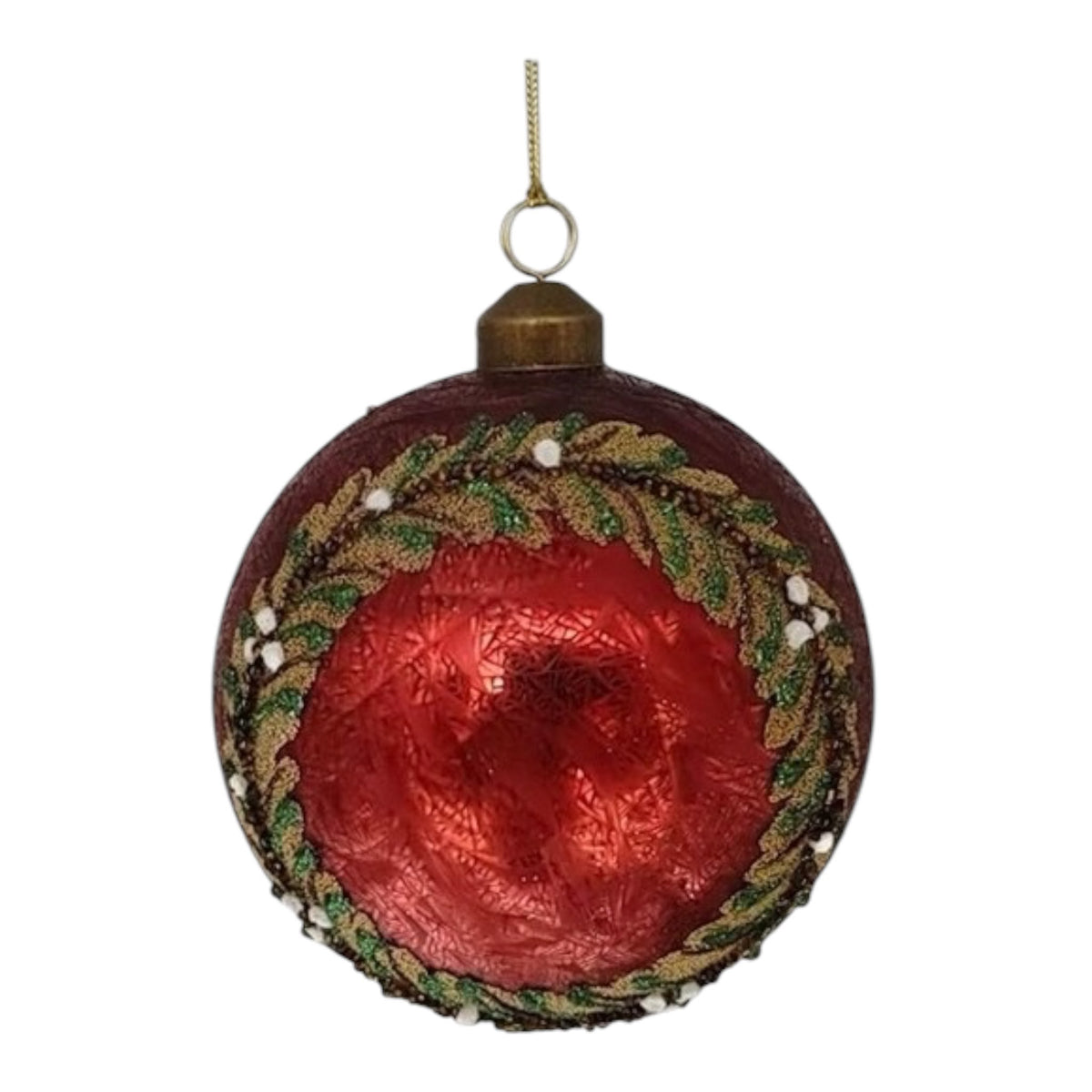 Sfera di Natale con Decori Botanici 12 cm - Blanc Mariclò