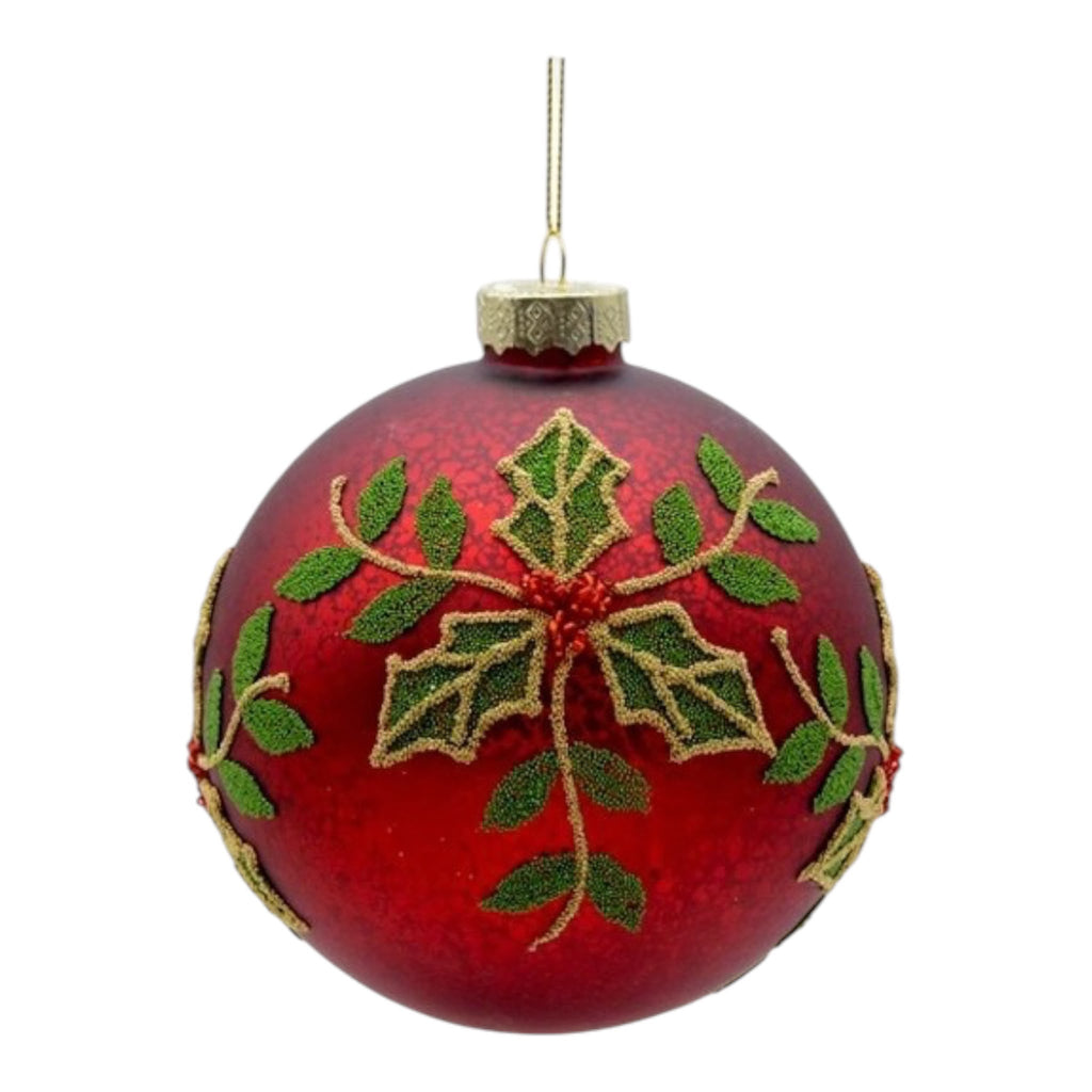 Sfera di Natale con Decori Botanici 12 cm - Blanc Mariclò