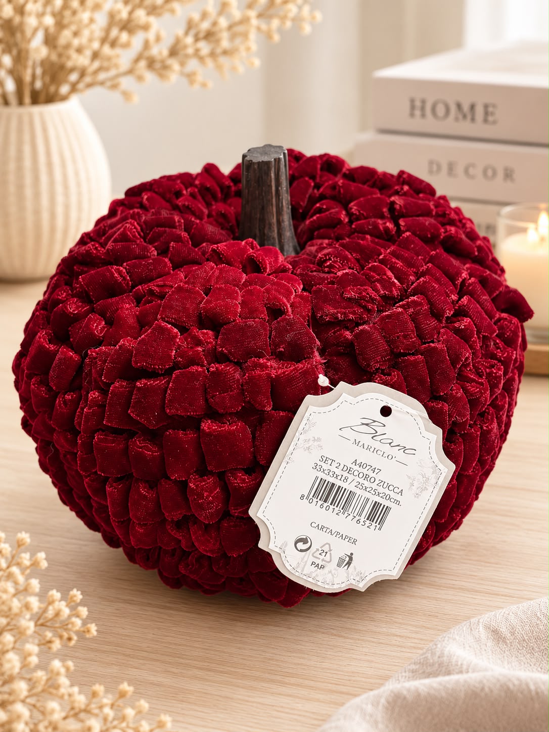 Zucca Plissettata Bordeaux 25x25 cm - Blanc Mariclò