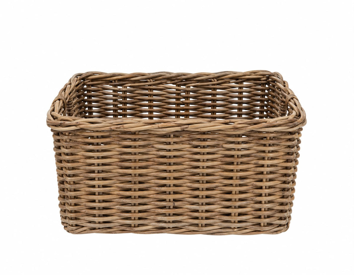 Cestino in Vimini Intrecciato 48x30x25 cm - Blanc Mariclò