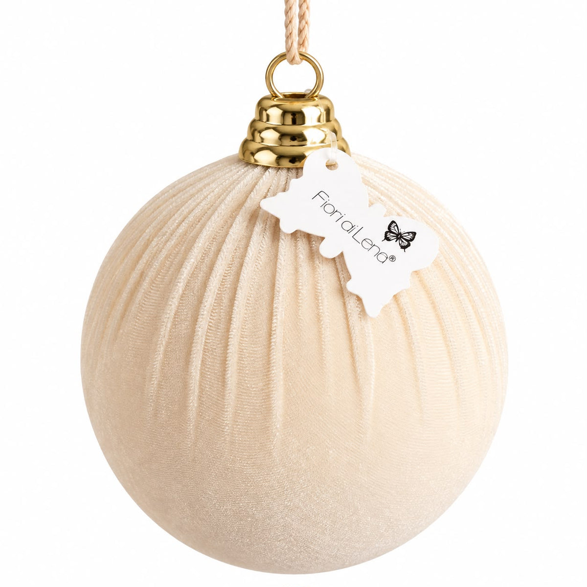 Sfera Decorativa in Ciniglia Crema 20 cm - Fiori di Lena