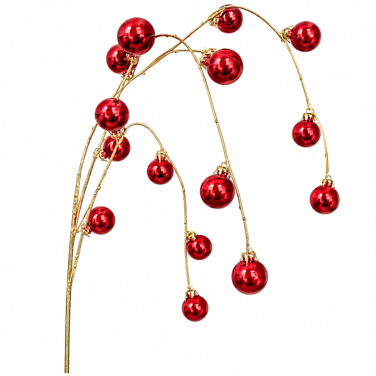 Ramo Decorativo con Sfere Rosse 95 cm - Fiori di Lena