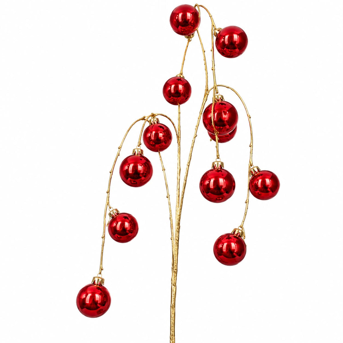 Ramo Decorativo in Plastica con Sfere Rosse 95 cm - Fiori di Lena