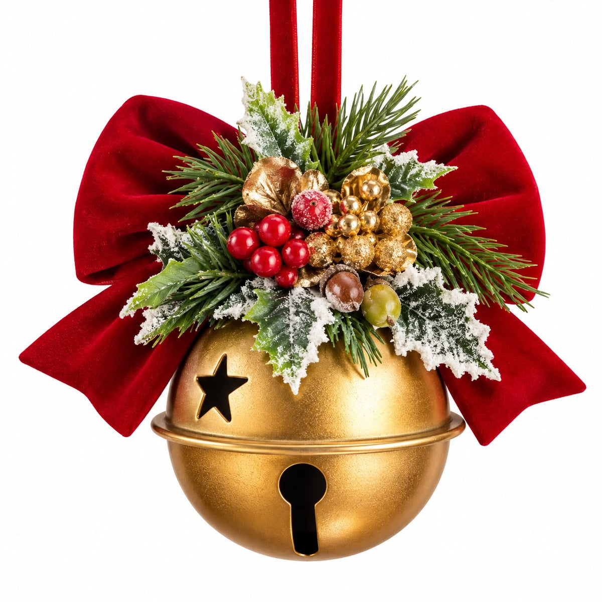 Decorazione Sferica in Metallo Oro 10 cm - Fiori di Lena