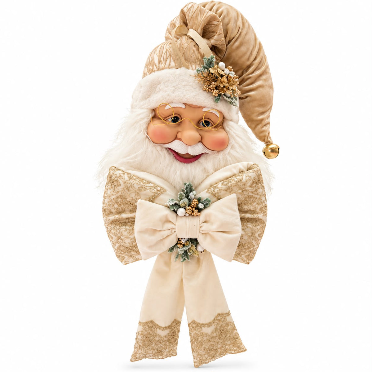 Fuori Porta Babbo Natal in Velluto e Pizzo 115 cm - Fiori di Lena