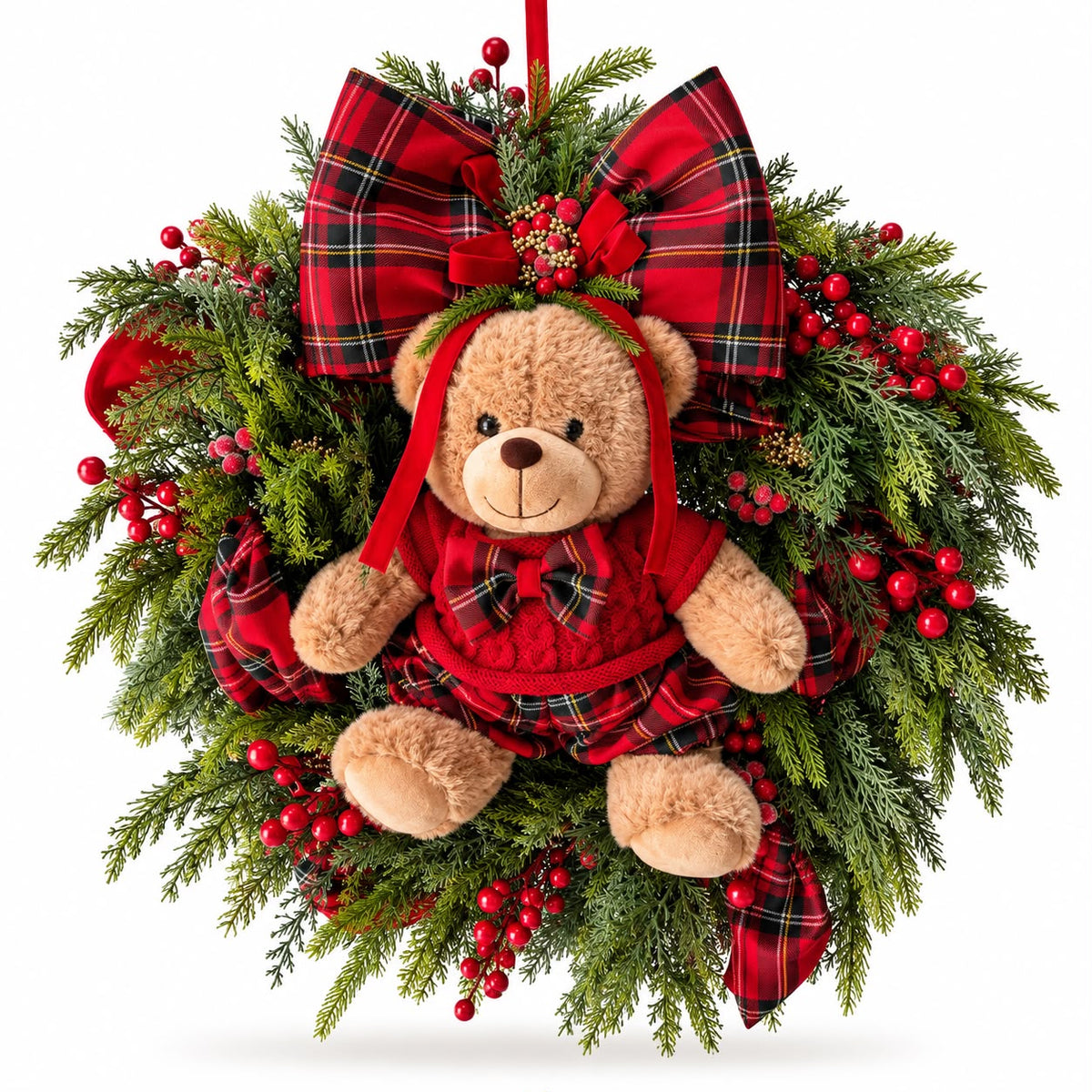 Ghirlanda in Pe con Teddy 60 cm - Fiori di Lena