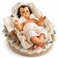 Bambino Gesù in Resina Ed.Limitata su Pouf 30 cm - Fiori di Lena