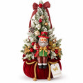 Pouf Decorativo con Babbo Natale e Alberello 40 h cm - Fiori di Lena