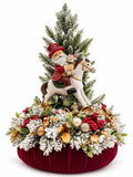 Alberello Decorativo in PE con Babbo Natale su Pouf 50 h cm - Fiori di Lena