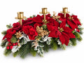 Candelabro di Natale in Metallo Oro con Stelle di Natale 90 cm - Fiori di Lena