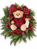 Ghirlanda Natalizia in PE Real Touch con Teddy 45 cm - Fiori di Lena