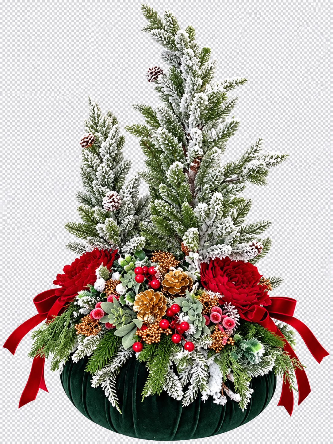 Pouf Natalizio con Alberello Innevato 75 h cm - Fiori di Lena