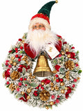 Ghirlanda Natalizia Artigianale con Babbo Natale 50 cm - Fiori di Lena