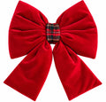 Fiocco in Velluto con Dettaglio Tartan 30 cm - Fiori di Lena