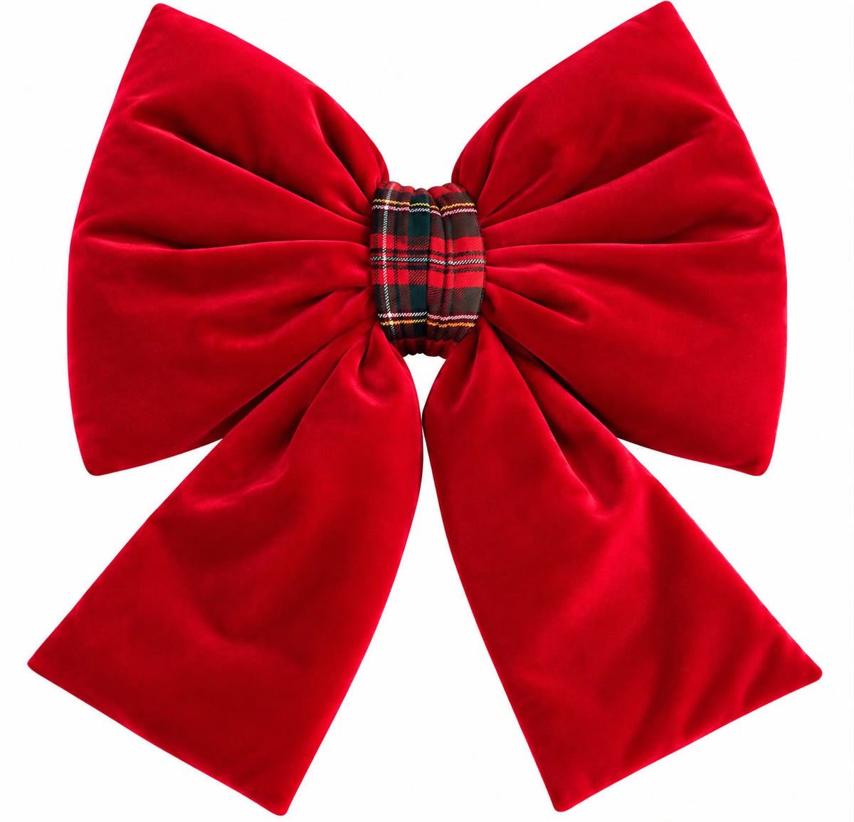 Fiocco in Velluto con Dettaglio Tartan 30 cm - Fiori di Lena