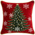 Cuscino in Velluto con Ricamo Albero 40x40 cm - Fiori di Lena