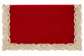 Runner in Velluto Rosso con Ricamo in Pizzo Oro 40x140 cm - Fiori di Lena