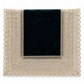 Runner in Velluto con Pizzo Oro 40x140 cm - Fiori di Lena