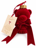Orsetto in Velluto Bordeaux con Fiocco 12 cm - Madame Fioccò