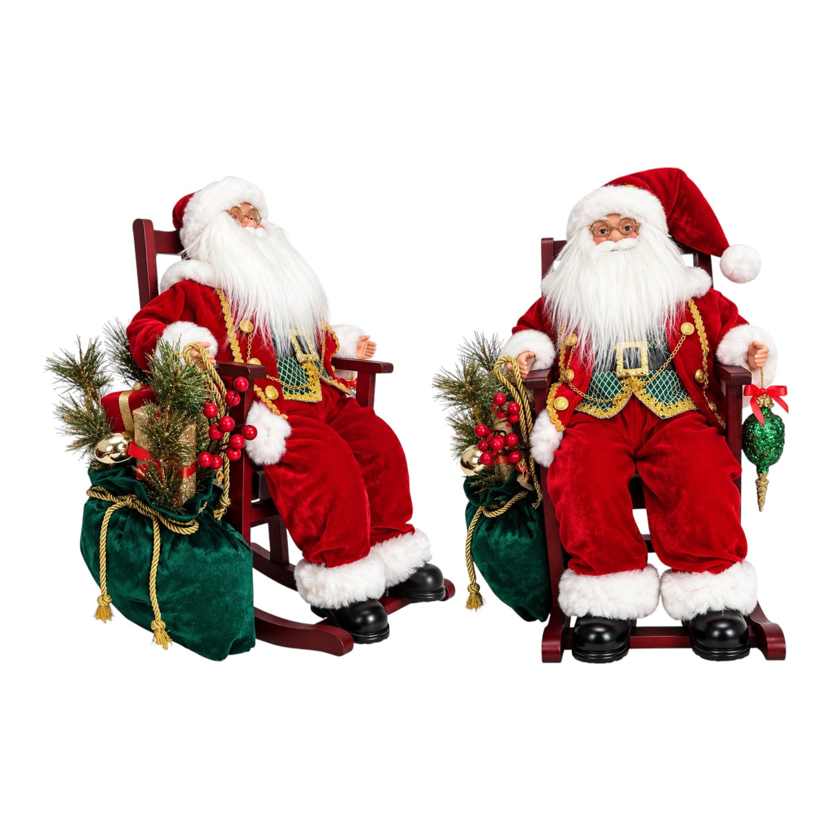 Babbo Natale su Sedia a Dondolo 43 h cm - Fiori di Lena