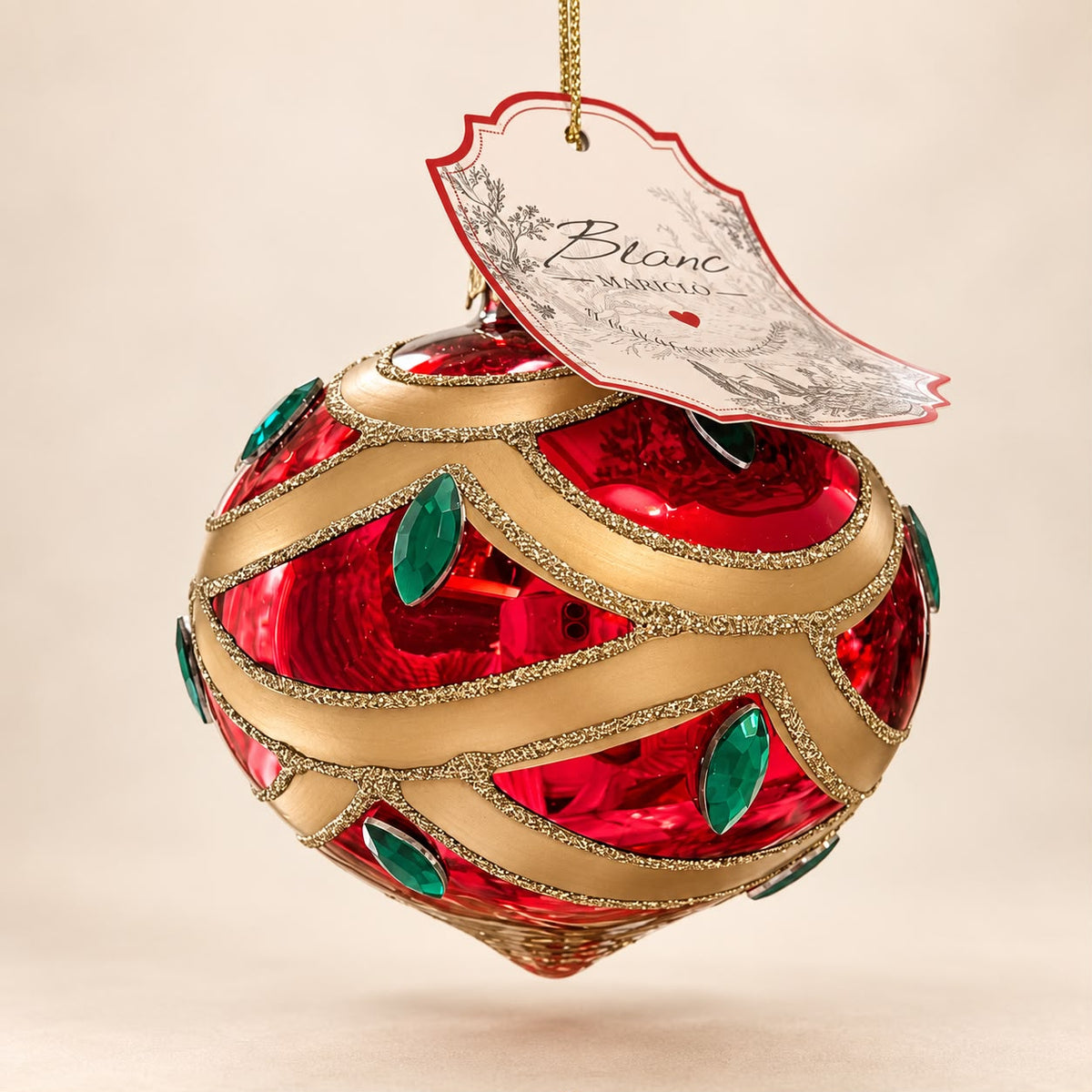 Sfera Goccia in Vetro Rosso 10 cm - Blanc Mariclò