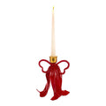 Porta Candela in Resina Fiocco Rosso e Oro 20 cm - Goodwill
