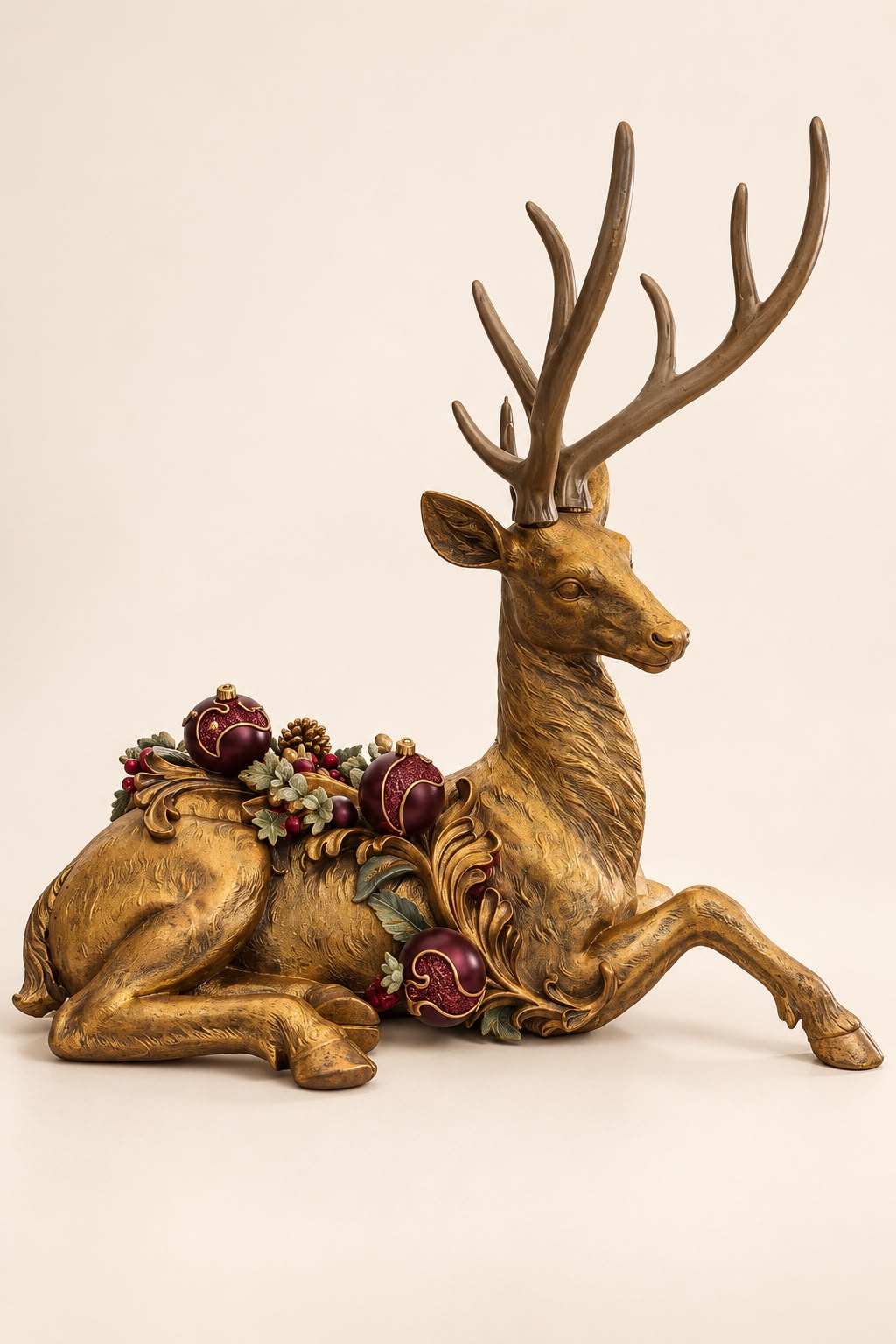 Statua Renna Oro in Resina 70x50 h cm - Goodwill