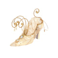 Scarpina Vittoriana in Tessuto Damascato Crema 16 cm - Goodwill
