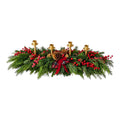 Candeliere Lungo con Decorazione Natalizia 80 cm - Fiori di Lena