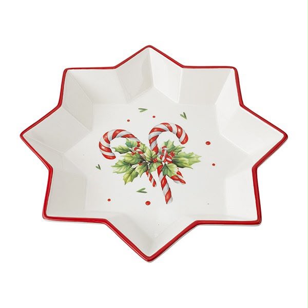 Piatto in Ceramica a Forma di Stella 27 cm - Eurolamp
