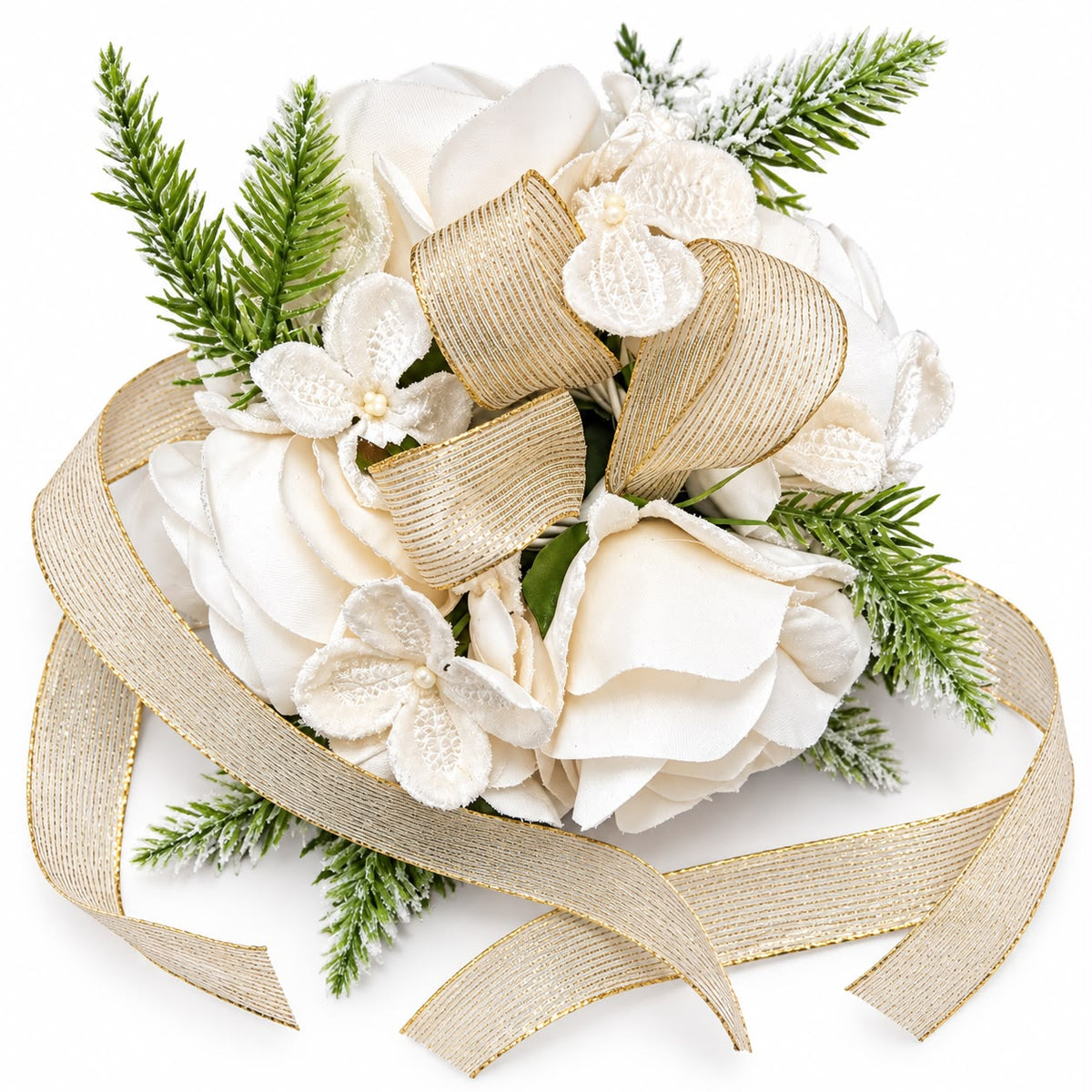 Girocandela con Rose e Ortensie 17 cm - Fiori di Lena