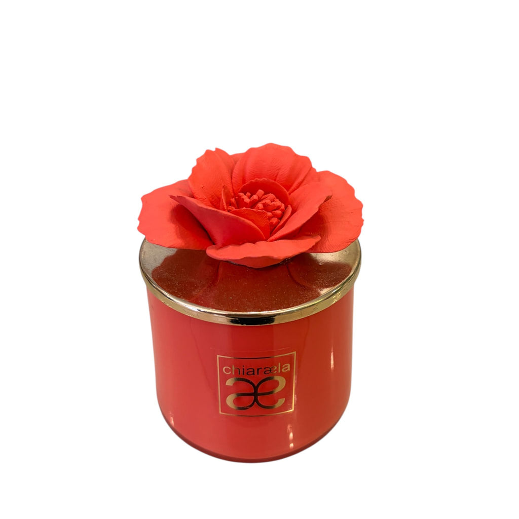 Candela Profumata in Barattolo con Coperchio a Fiore 7 h cm - Chiaraela