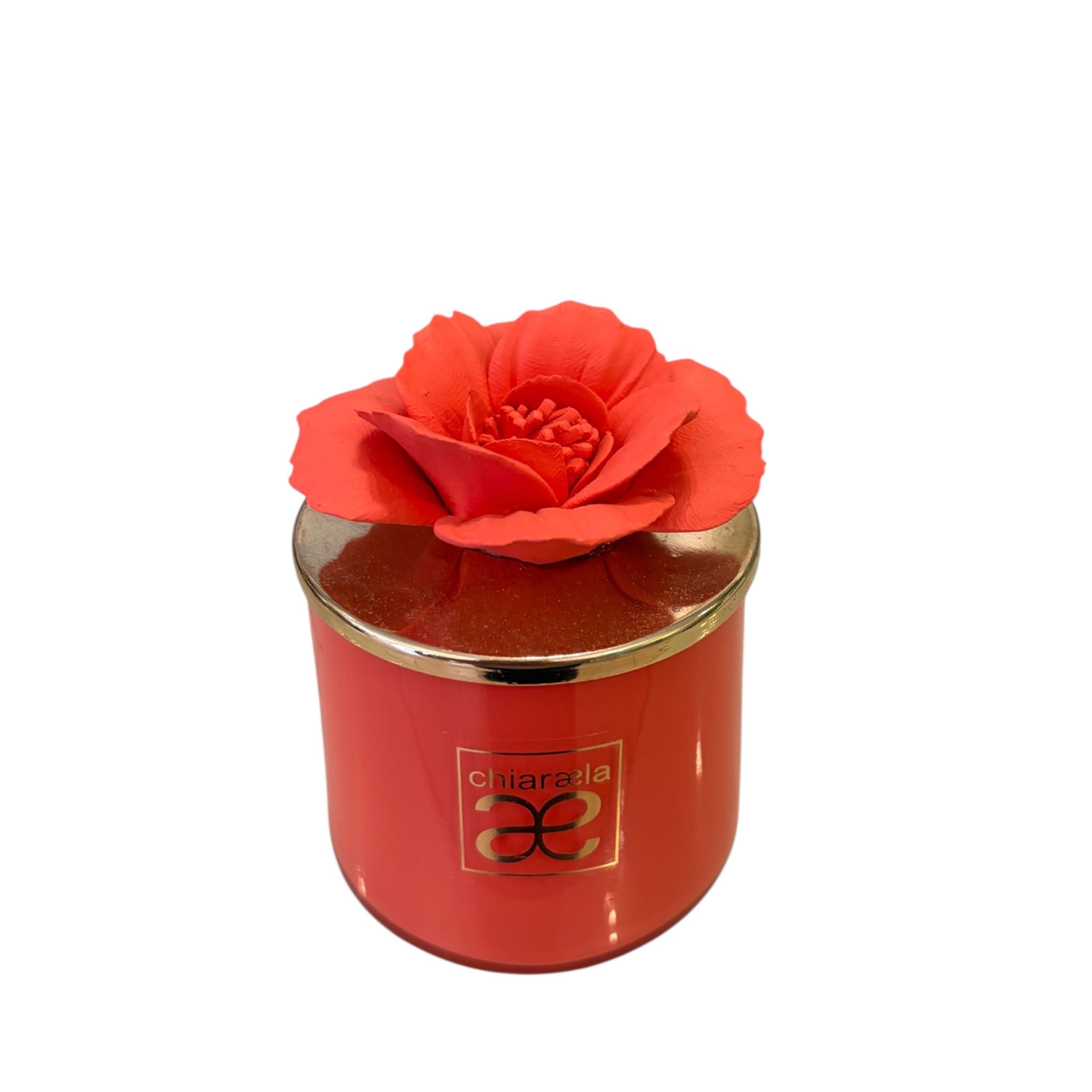Candela Profumata in Barattolo con Coperchio a Fiore 7 h cm - Chiaraela