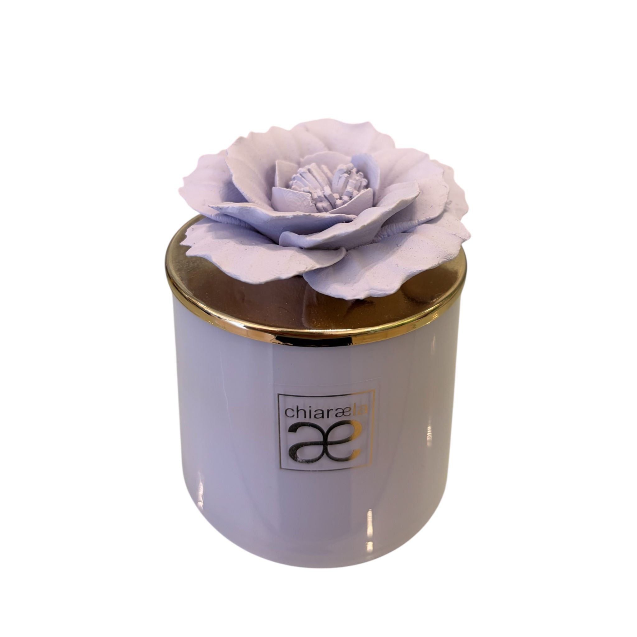Candela Profumata in Barattolo con Coperchio a Fiore 9 h cm - Chiaraela