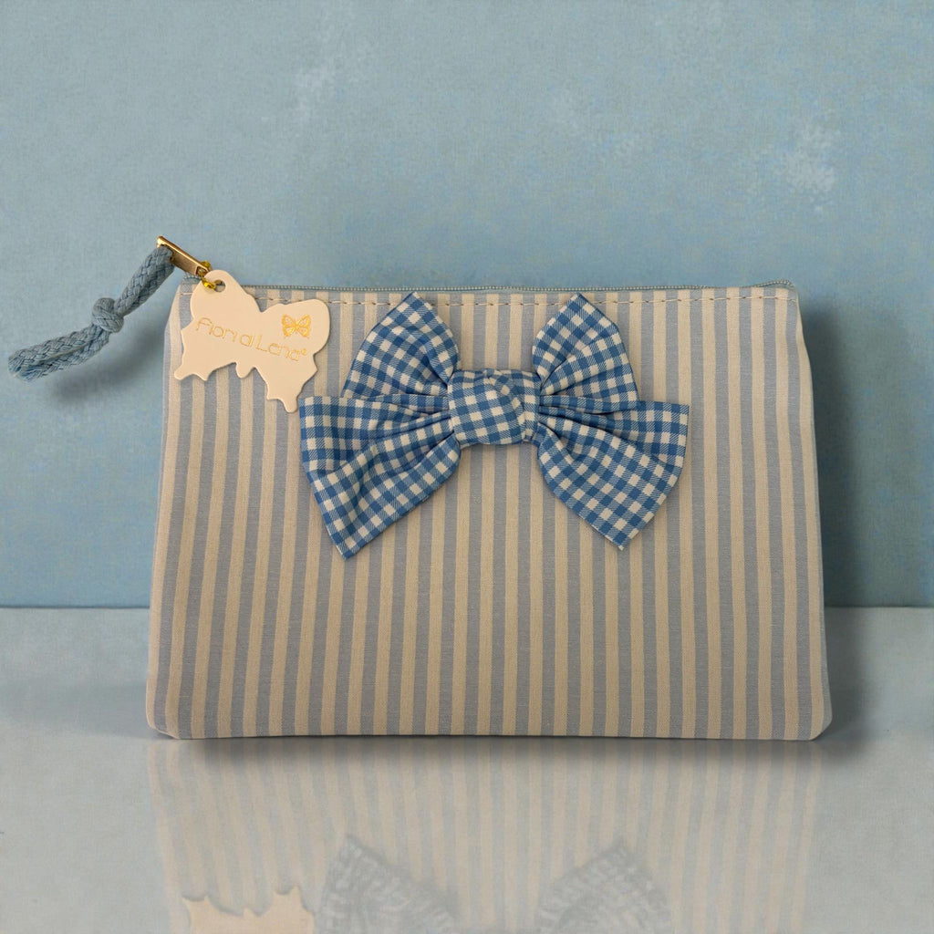 Pochette in Cotone con Fiocco 20x15 cm - Fiori di Lena